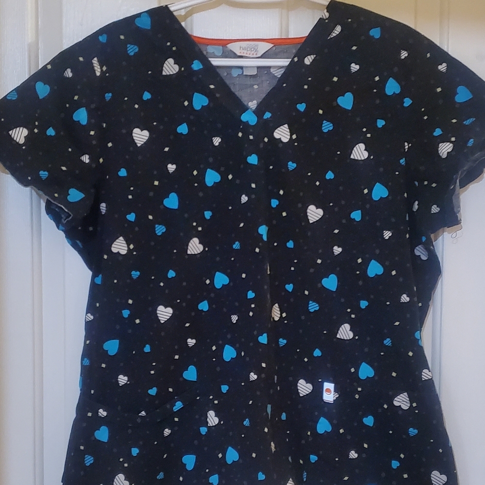Code Happy Hearts Scrub Top